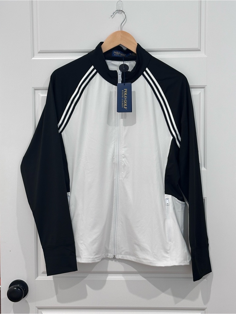 NWT Women’s Ralph Lauren Polo Golf Black and White Zip Jacket Size XL